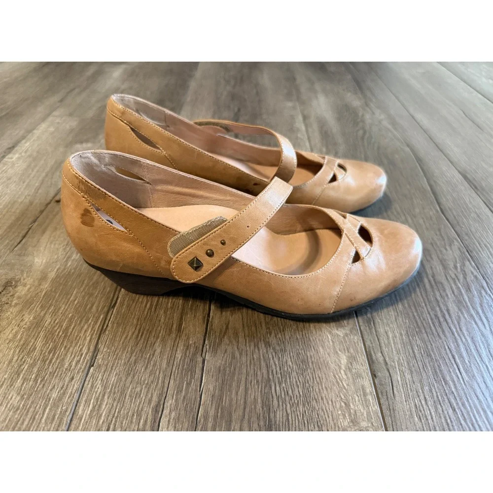 Abeo B.I.O. System Nia Tan‎ Leather Mary Jane Low Heel Comfort Shoes Womens 10 N